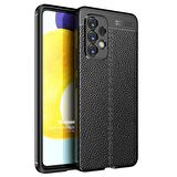 Microsonic Samsung Galaxy A73 5G Kılıf Deri Dokulu Silikon Siyah