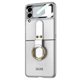 Microsonic Samsung Galaxy Z Flip 3 Kılıf Ring Fall Platinum Lila