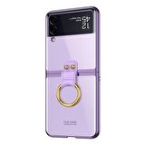 Microsonic Samsung Galaxy Z Flip 3 Kılıf Ring Loft Clear Mor