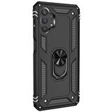 Microsonic Samsung Galaxy A13 4G Kılıf Military Ring Holder Siyah