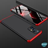 Microsonic Samsung Galaxy A73 5G Kılıf Double Dip 360 Protective Siyah Kırmızı