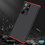 Microsonic Samsung Galaxy S22 Ultra Kılıf Double Dip 360 Protective Kırmızı