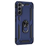 Microsonic Samsung Galaxy S22 Kılıf Military Ring Holder Lacivert