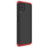 Microsonic Samsung Galaxy A22 Kılıf Double Dip 360 Protective Siyah Kırmızı
