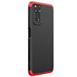 Microsonic Xiaomi Redmi Note 11S Kılıf Double Dip 360 Protective Siyah Kırmızı