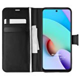 Microsonic Xiaomi Redmi Note 11 4G Kılıf Delux Leather Wallet Siyah
