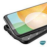 Microsonic Samsung Galaxy M23 Kılıf Deri Dokulu Silikon Siyah