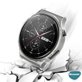 Microsonic Huawei Watch GT 3 Pro 46mm Titanyum Kılıf 360 Full Round Soft Silicone Şeffaf