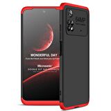 Microsonic Xiaomi Poco M4 Pro 4G Kılıf Double Dip 360 Protective Siyah Kırmızı