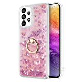 Microsonic Samsung Galaxy A73 5G Kılıf Glitter Liquid Holder Pembe