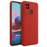 Microsonic Matte Silicone Xiaomi Redmi 10A Kılıf Kırmızı