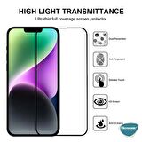 Microsonic Apple Uyumlu iPhone 14 Tam Kaplayan Temperli Cam Ekran Koruyucu Siyah
