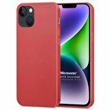 Microsonic Matte Silicone Apple iPhone 14 Plus Kılıf Kırmızı