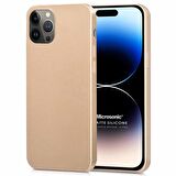 Microsonic Matte Silicone Apple iPhone 14 Pro Kılıf Gold