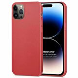Microsonic Matte Silicone Apple iPhone 14 Pro Kılıf Kırmızı