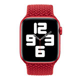 Microsonic Apple Watch SE 2022 40mm Kordon, (Medium Size, 147mm) Braided Solo Loop Band Beyaz