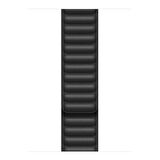Microsonic Apple Watch Series 8 45mm Kordon Leather Link Band Siyah