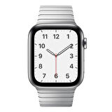 Microsonic Apple Watch Series 8 45mm Kordon Link Bracelet Band Gümüş
