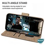 Microsonic Samsung Galaxy A03 Kılıf Fabric Book Wallet Gold