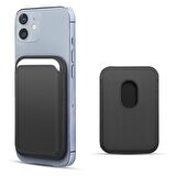 Microsonic Apple iPhone 12 Mini Leather Wallet MagSafe Siyah