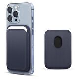 Microsonic Apple iPhone 13 Pro Leather Wallet MagSafe Lacivert