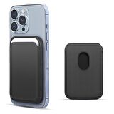 Microsonic Apple iPhone 14 Pro Leather Wallet MagSafe Siyah