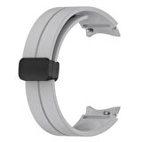 Microsonic Samsung Galaxy Watch 4 Classic 42mm Kordon Ribbon Line Gri