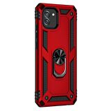 Microsonic Samsung Galaxy A03 Kılıf Military Ring Holder Kırmızı