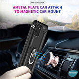 Microsonic Samsung Galaxy A03 Kılıf Military Ring Holder Siyah