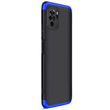 Microsonic Xiaomi Poco M5s Kılıf Double Dip 360 Protective Siyah Mavi