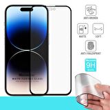 Microsonic Apple Uyumlu iPhone 14 Pro Seramik Matte Flexible Ekran Koruyucu Siyah