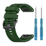 Microsonic Garmin Fenix 7X Sapphire Solar Kordon Quick Fit Strap Band Koyu Yeşil