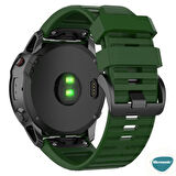 Microsonic Garmin Fenix 7X Sapphire Solar Kordon Quick Fit Strap Band Koyu Yeşil
