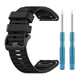Microsonic Garmin Fenix 7 Sapphire Solar Kordon Quick Fit Strap Band Siyah
