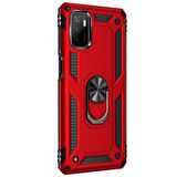 Microsonic Xiaomi Redmi Note 11 SE Kılıf Military Ring Holder Kırmızı