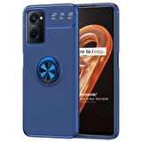 Microsonic Oppo A76 Kılıf Kickstand Ring Holder Lacivert