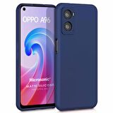 Microsonic Matte Silicone Oppo A76 Kılıf Lacivert