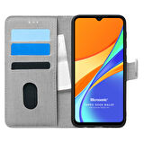 Microsonic Xiaomi Redmi 10A Kılıf Fabric Book Wallet Gri