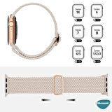 Microsonic Apple Watch Series 7 45mm Kordon Braided Loop Band Bej