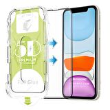 Microsonic Apple Uyumlu iPhone 11 Magic Uygulama Aparatlı Tam Kapatan Ekran Koruyucu Siyah