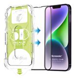 Microsonic Apple Uyumlu iPhone 13 Magic Uygulama Aparatlı Tam Kapatan Ekran Koruyucu Siyah
