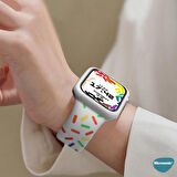 Microsonic Apple Watch Series 8 45mm Silikon Kordon V2 Pride Edition Siyah