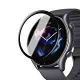 Microsonic Amazfit GTR 3 Pro Tam Kaplayan Nano Cam Ekran Koruyucu Siyah