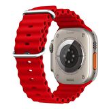 Microsonic Apple Watch Series 9 41mm Kordon Ocean Band Kırmızı