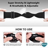 Microsonic Apple Watch Series 9 45mm Kordon Braided Loop Band Siyah