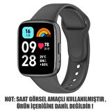 Microsonic Xiaomi Redmi Watch 3 Lite Kordon, Silicone Sport Band Koyu Gri