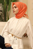 Silk Home Soft Eşarp 48878 Turuncu Karışık Desen 