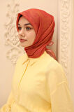 Silk Home Soft Eşarp 48871 Pembe-Turuncu Karışık Desen 