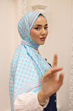 Silk Home Olinda Şal 49005-09 Mavi, Parlak Turuncu