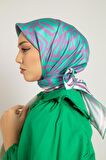 Silk Home Mint Yeşili Desenli Tivil İpek Eşarp 11391-09